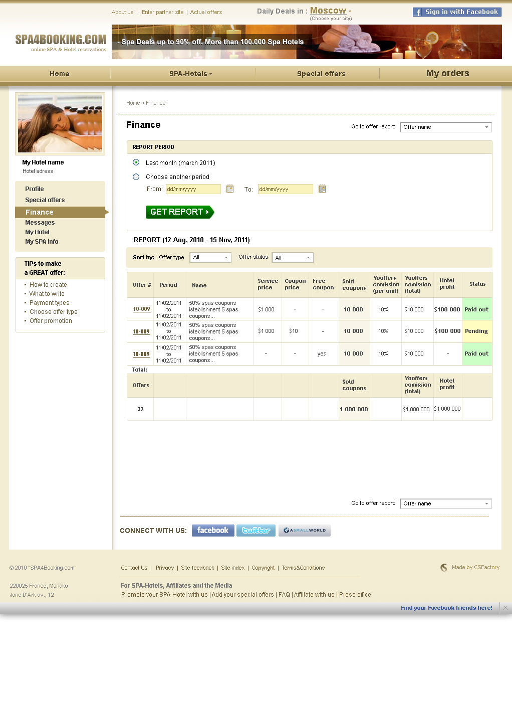 сайт yooffers (spa4booking)
